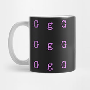 Pink Typewriter Letter G Mug